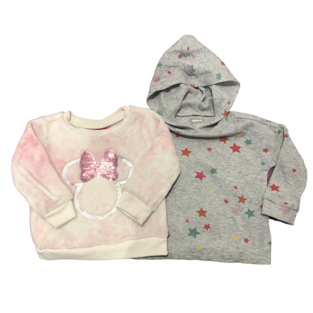 Disney Minnie Mouse Sweatshirt & Stars Hoodie Bundle